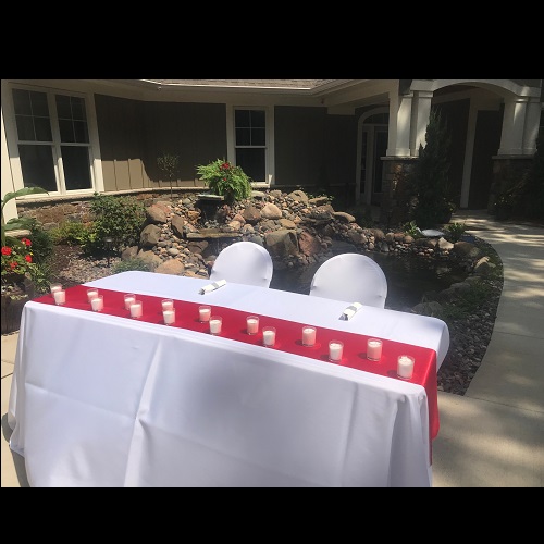 6' Banquet Table Linens - Event Rentals - Red Satin Table Runners for rent